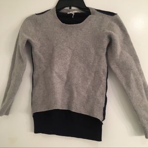 SANDRO Navy and Grey Wool Sweater